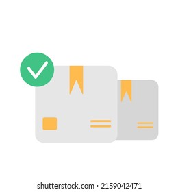 Cardboard box, delivery package. Transportation shipping concept. Cartoon minimal style.