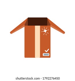 Faltschachtel, Lieferung und Verpackung auf weißem Hintergrund, Vektorgrafik-Design