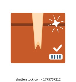 cardboard box, delivery and packaging on white background vector illustration design