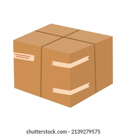 Karton. Lieferung und Verpackung. Transport, Lieferung. Handgezeichnete Vektorgrafiken einzeln auf weißem Hintergrund.