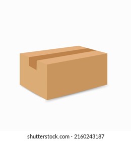 Caja de cartón. Entrega y envasado. Transporte, entrega. Estilo plano.eps10
