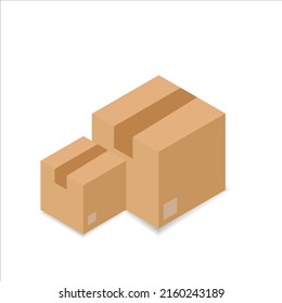 Cardboard box. Delivery and packaging. Transport, delivery. Flat style.eps10