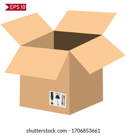 cardboard box design with cartoon style. illustration of packaging with cardboard