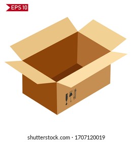 cardboard box design with cartoon style. illustration of packaging with cardboard