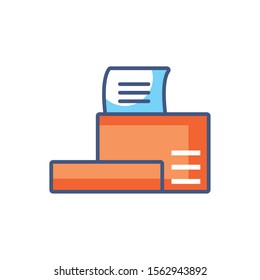 cardboard box document research fill style icon vector illustration