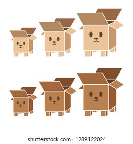 Cardboard Box Dog Character Illustration