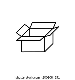 cardboard box doodle icon, vector illustration.