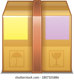 Embalaje de ecommerce de caja de cartón en fondo blanco 