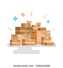 Cardboard box, flat style vector illustration.