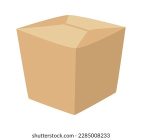 Cardboard box garbage flat icon Waste sorting and utilization. Vector illustration