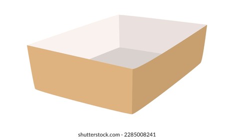 Icono plano de la caja de cartón Desechos clasificación y utilización. Ilustración del vector