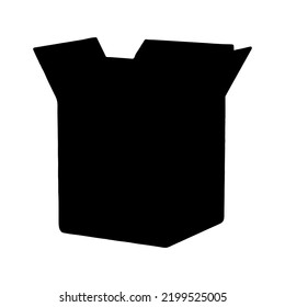 Caja de cartón, icono de silueta dibujado a mano.