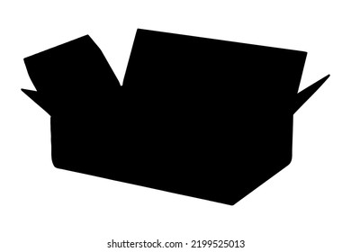 Cardboard Box, hand drawn silhouette icon.