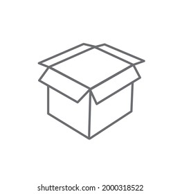 Cardboard box icon and Delivery box isolated on a white background. Open package. Design for web, apps and mobile. Flat design style. Vector illustration