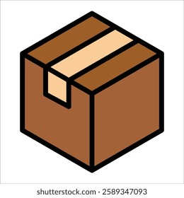 Cardboard Box Icon Element For Design