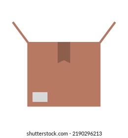 cardboard box icon flat isolated