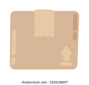 cardboard box icon flat isolated