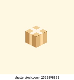Cardboard box icon flat vector design