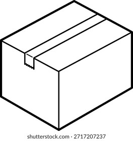The cardboard box icon isolated on white background