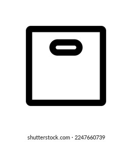 Cardboard box icon line isolated on white background. Black flat thin icon on modern outline style. Linear symbol and editable stroke. Simple and pixel perfect stroke vector illustration