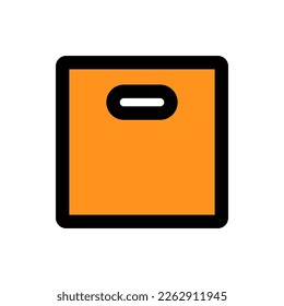 Cardboard box icon line isolated on white background. Black flat thin icon on modern outline style. Linear symbol and editable stroke. Simple and pixel perfect stroke vector illustration