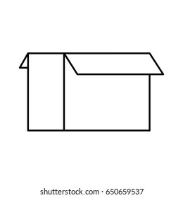 cardboard box icon, open empty container carton