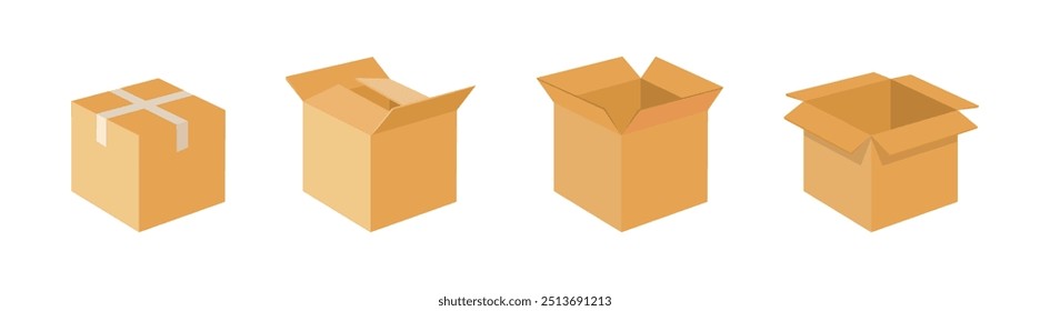 Icono de caja de cartón. 
Símbolo de envase de embalaje