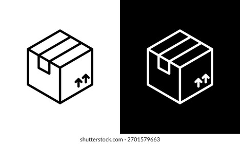 Cardboard Box With Icon Set Design
