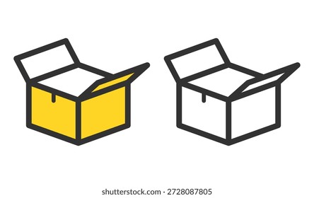 Cardboard Box Icon Set ? Packaging and Delivery Concept.