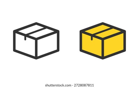 Conjunto de iconos de caja de cartón? Concepto de embalaje y entrega.