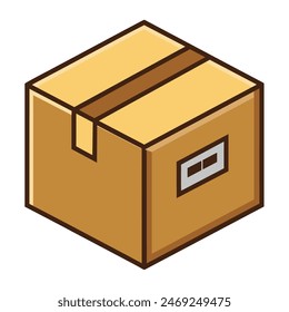 Cardboard box icon for shipping and packaging, logistics, storage, transport, and ecommerce