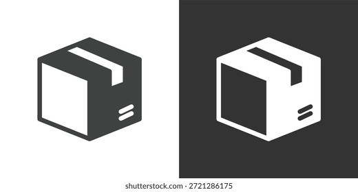 Icono de caja de cartón. Icono de la serie de glifos sólidos