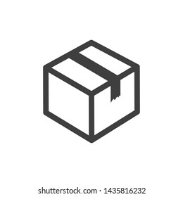 Cardboard box icon stock vector illustration