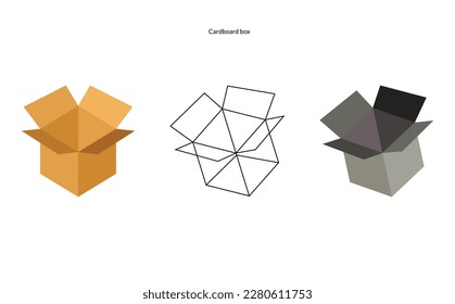 Cardboard box icon. style design isolated on white background.