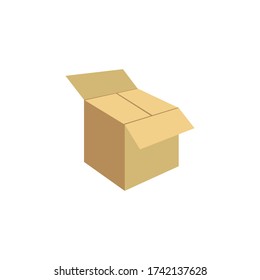 Ilustración vectorial de icono de caja de cartón.
Embalaje de entrega de cartón abierto y caja cerrada con signos frágiles.