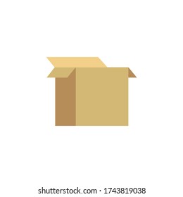 Ilustración vectorial de icono de caja de cartón.
Embalaje de entrega de cartón abierto y caja cerrada con signos frágiles.
