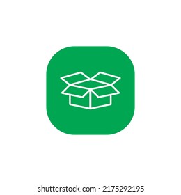 Cardboard box icon vector isolated on square button