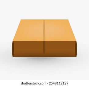 Cardboard box illustration. Simple closed shipping box in a realistic 3D style with a minimal light background, perfect for delivery or packaging concepts