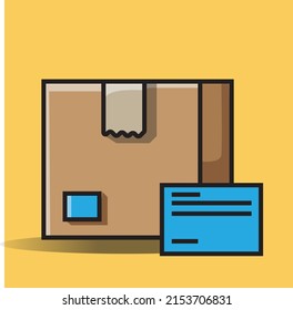 
cardboard box illustration vector icon, logistics