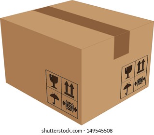 cardboard box isolated illustration