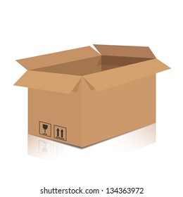 Cardboard Box - Isolated On White Background - Vector Illustration, Graphic Design Editable For Your Design