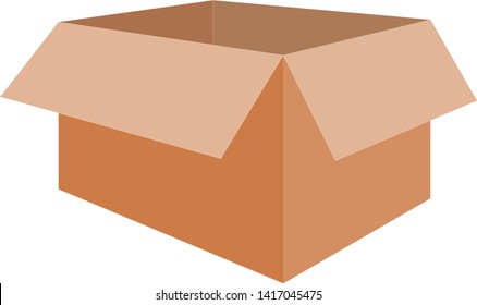 Cardboard box isolated on white background - Editable EPS10