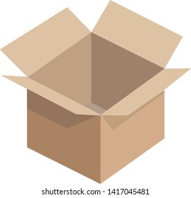Cardboard box isolated on white background - Editable EPS10