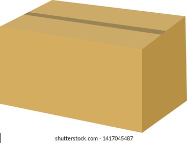 Cardboard box isolated on white background - Editable EPS10