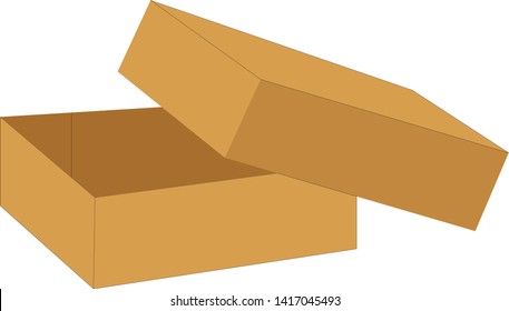 Cardboard box isolated on white background - Editable EPS10