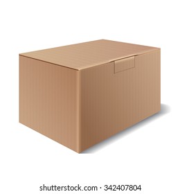 Cardboard box isolated on a white background. Symbol packaging for shipping. Vector illustration