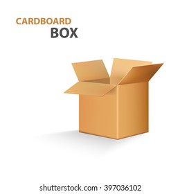 Cardboard Box Isolated on White Background Vector