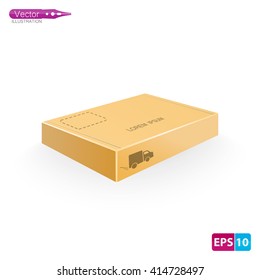 Cardboard box isolated on white background, vector illustration