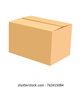 Cardboard box isolated on white vector illustration