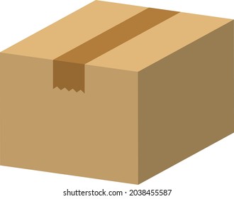 Cardboard box isolated vector illustration.